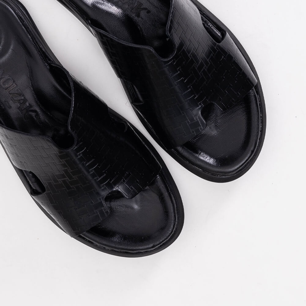 5131 Sandale en cuir démasquable Noir