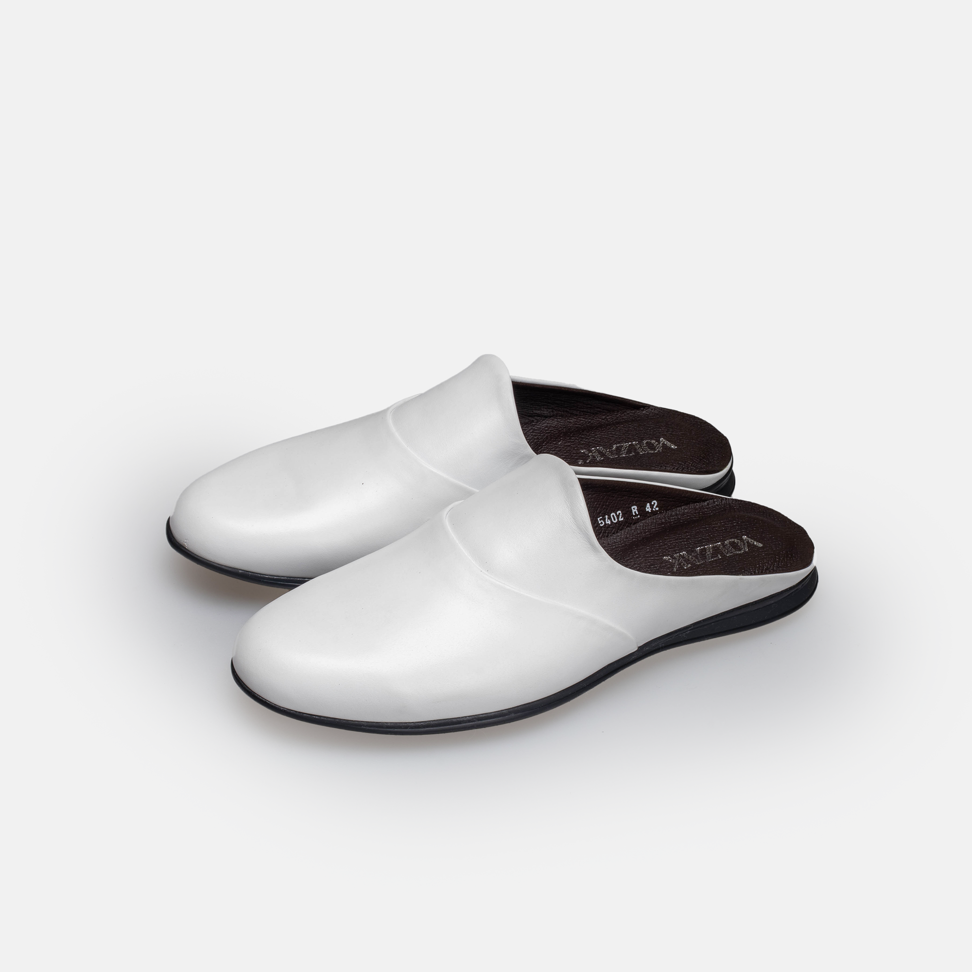 Volzak 5402 Mule en cuir Blanc
