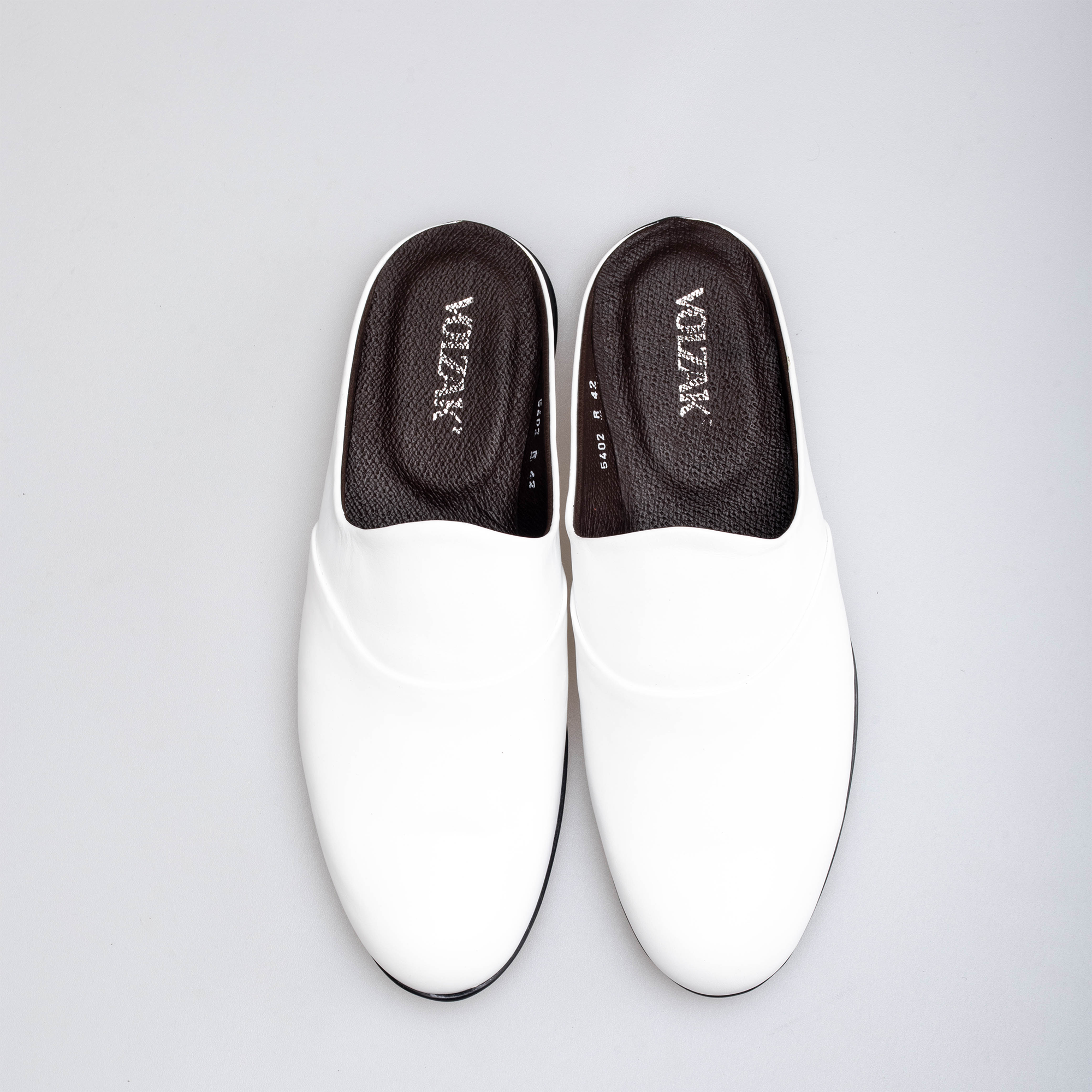 Volzak 5402 Mule en cuir Blanc