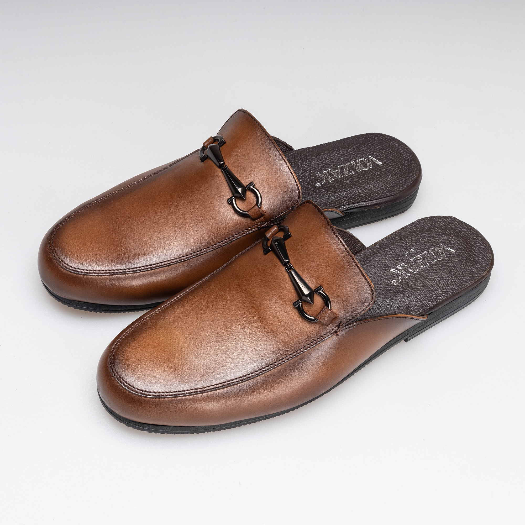 Volzak 5403 Mule en cuir Marron Vintage