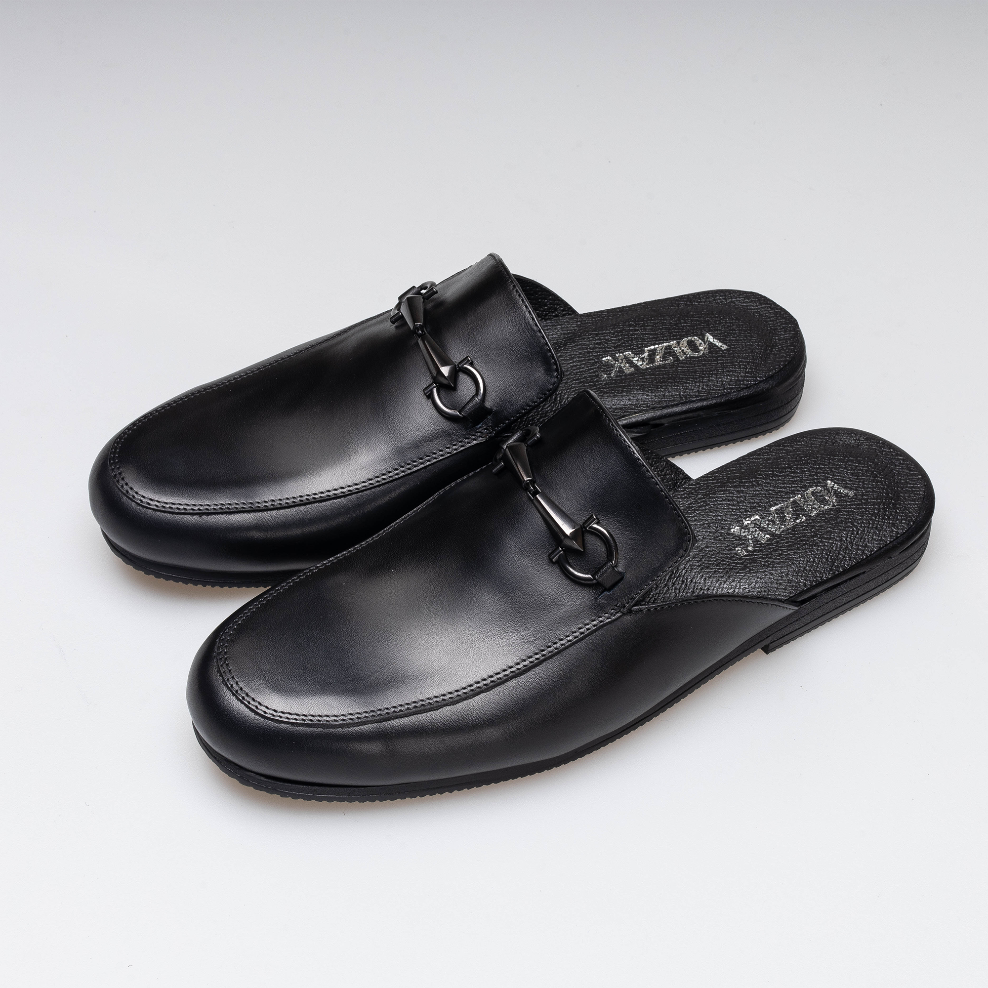 Volzak 5403 Mule en cuir Noir