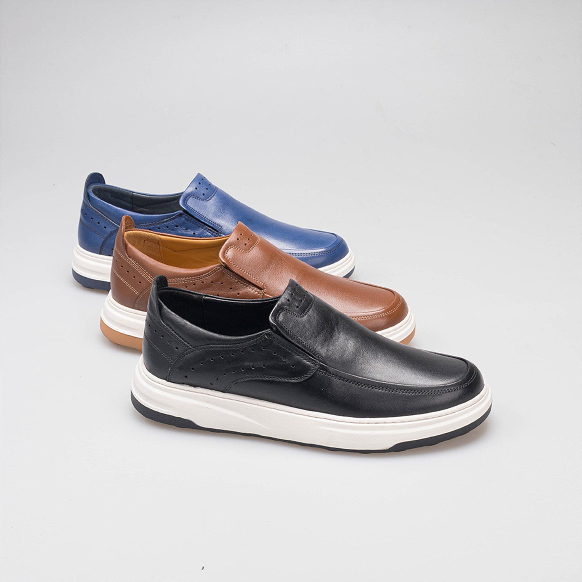 Volzak 3072 basket en cuir Bleu