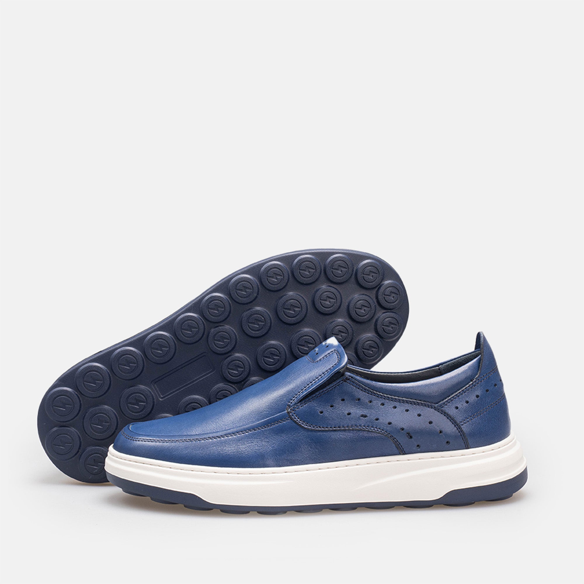 Volzak 3072 basket en cuir Bleu