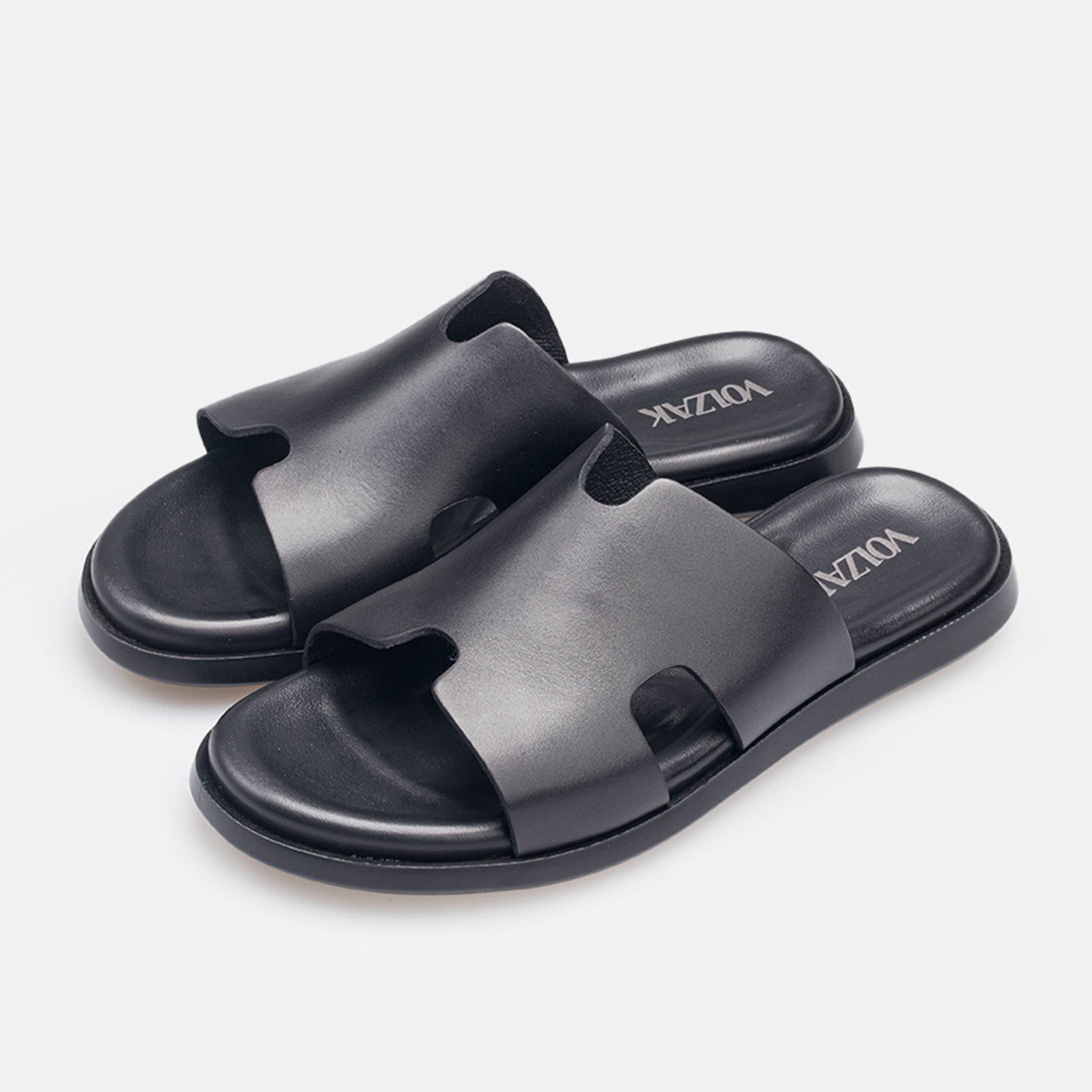 Volzak 5405 Black Leather Sandal