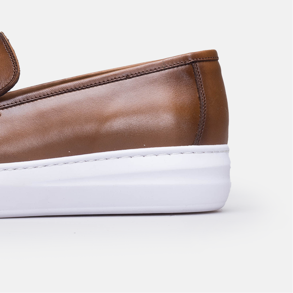 Volzak 5416 basket en cuir Marron Vintage