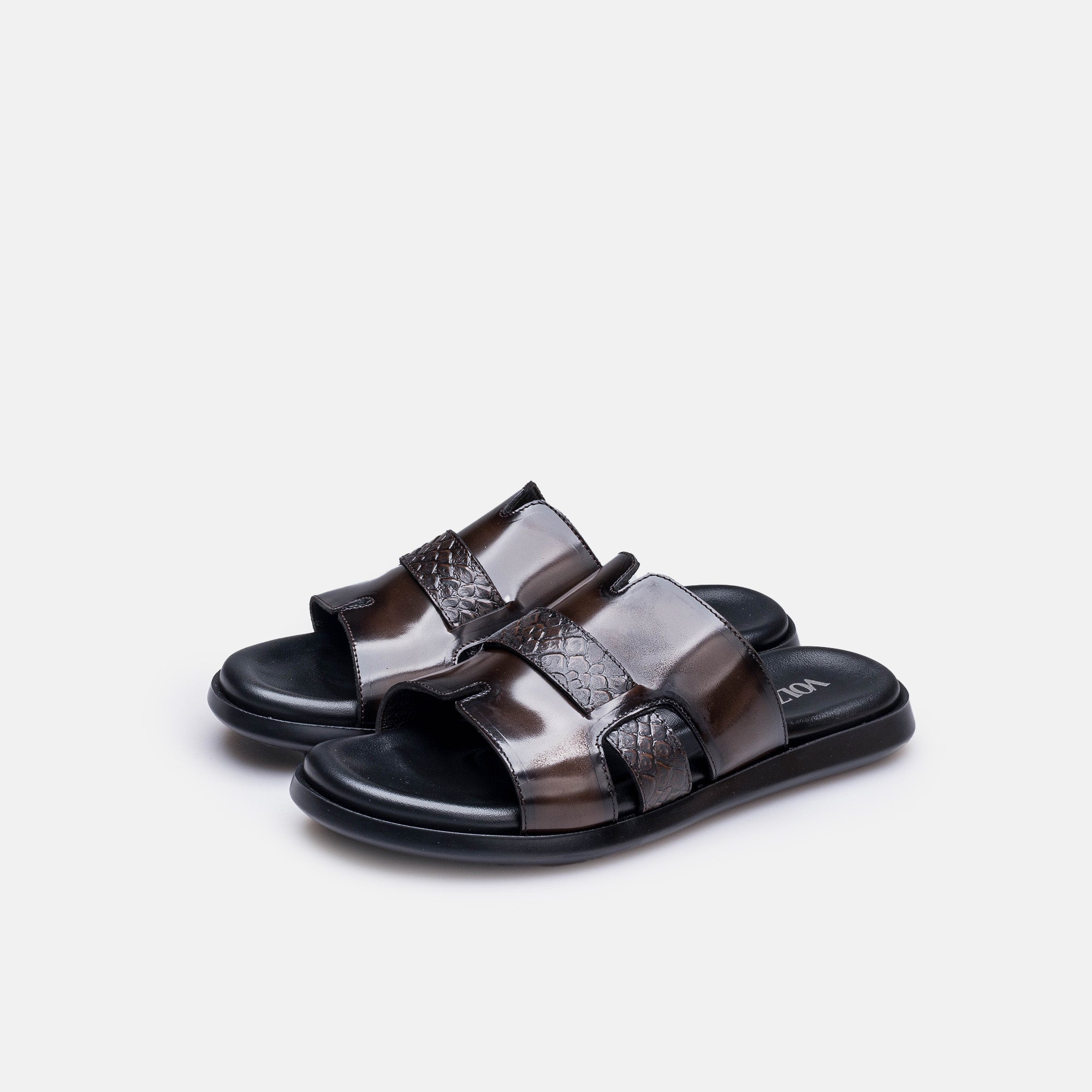 Volzak 5414 Sandale en cuir Démasquable Marron