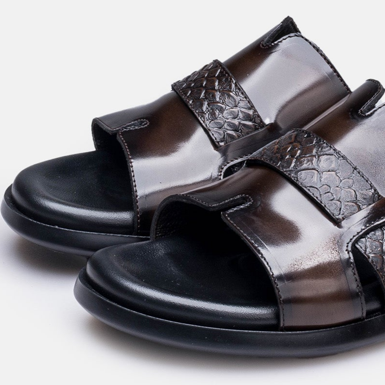 Volzak 5414 Sandale en cuir Démasquable Marron