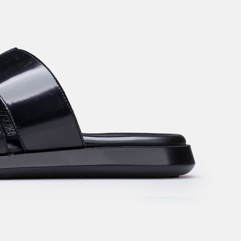 Volzak 5414 Sandale en cuir Démasquable Noir