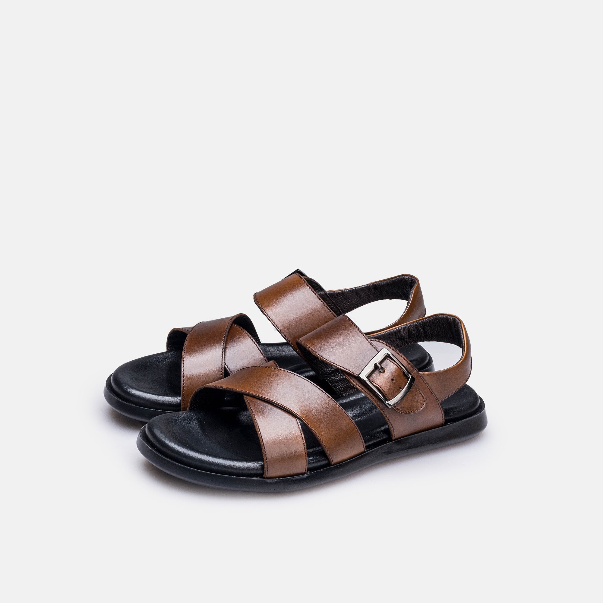 Volzak 5415 Sandale en cuir Marron Vintage