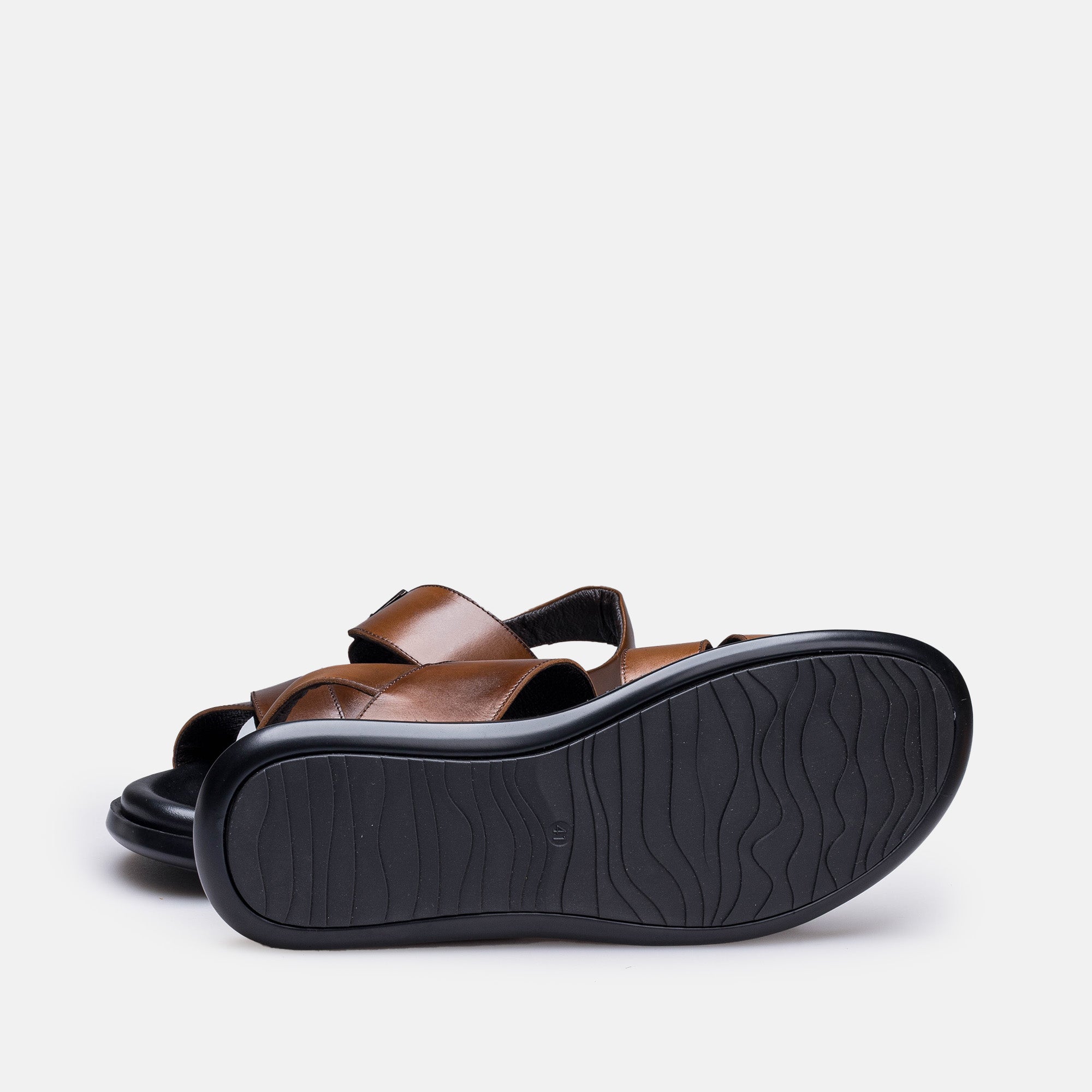 Volzak 5415 Sandale en cuir Marron Vintage