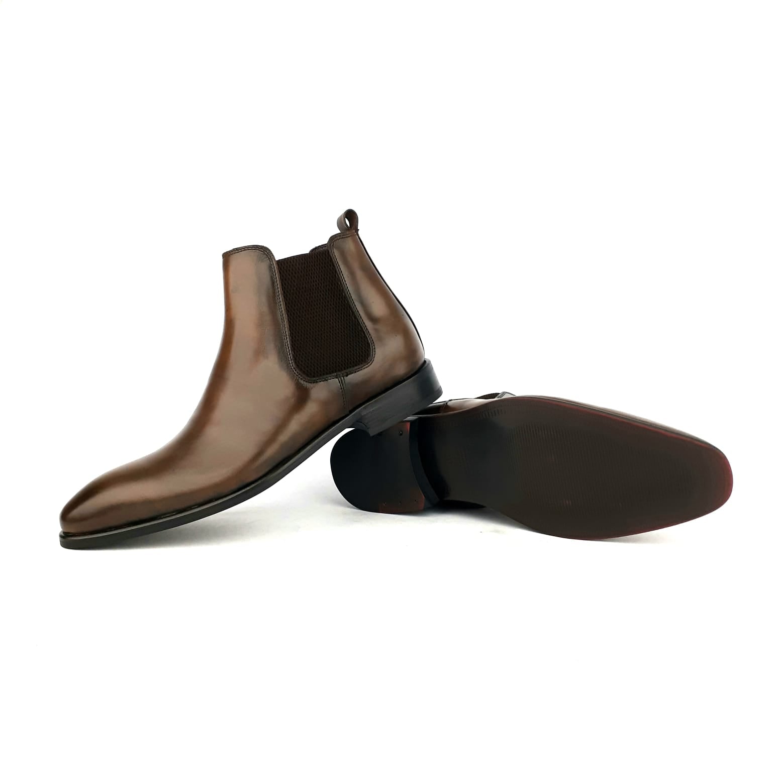 Volzak 1300 Bottine en cuir Marron vintage