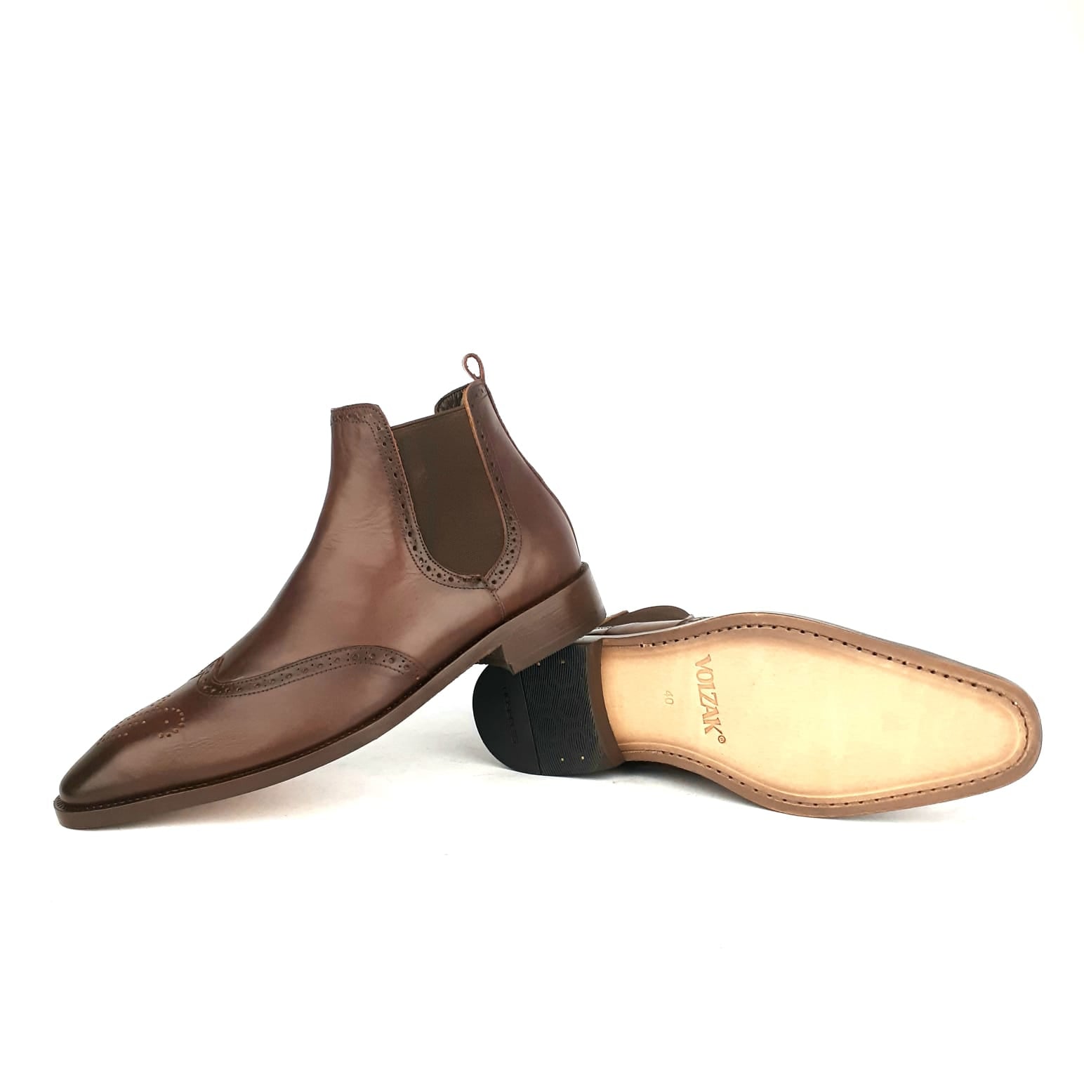 1142 Bottine en cuir marron