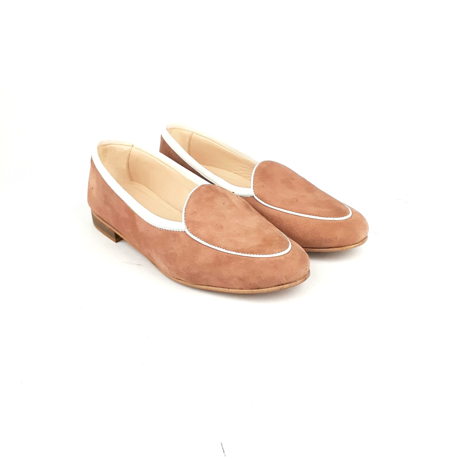 '60 Ballerine en daim rose