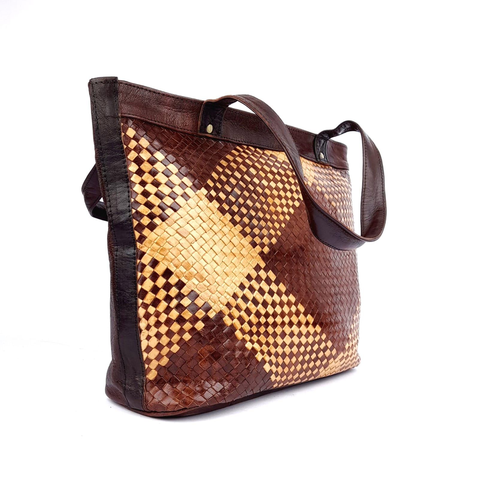 D34 Sac à Main En Cuir Marocain Marron