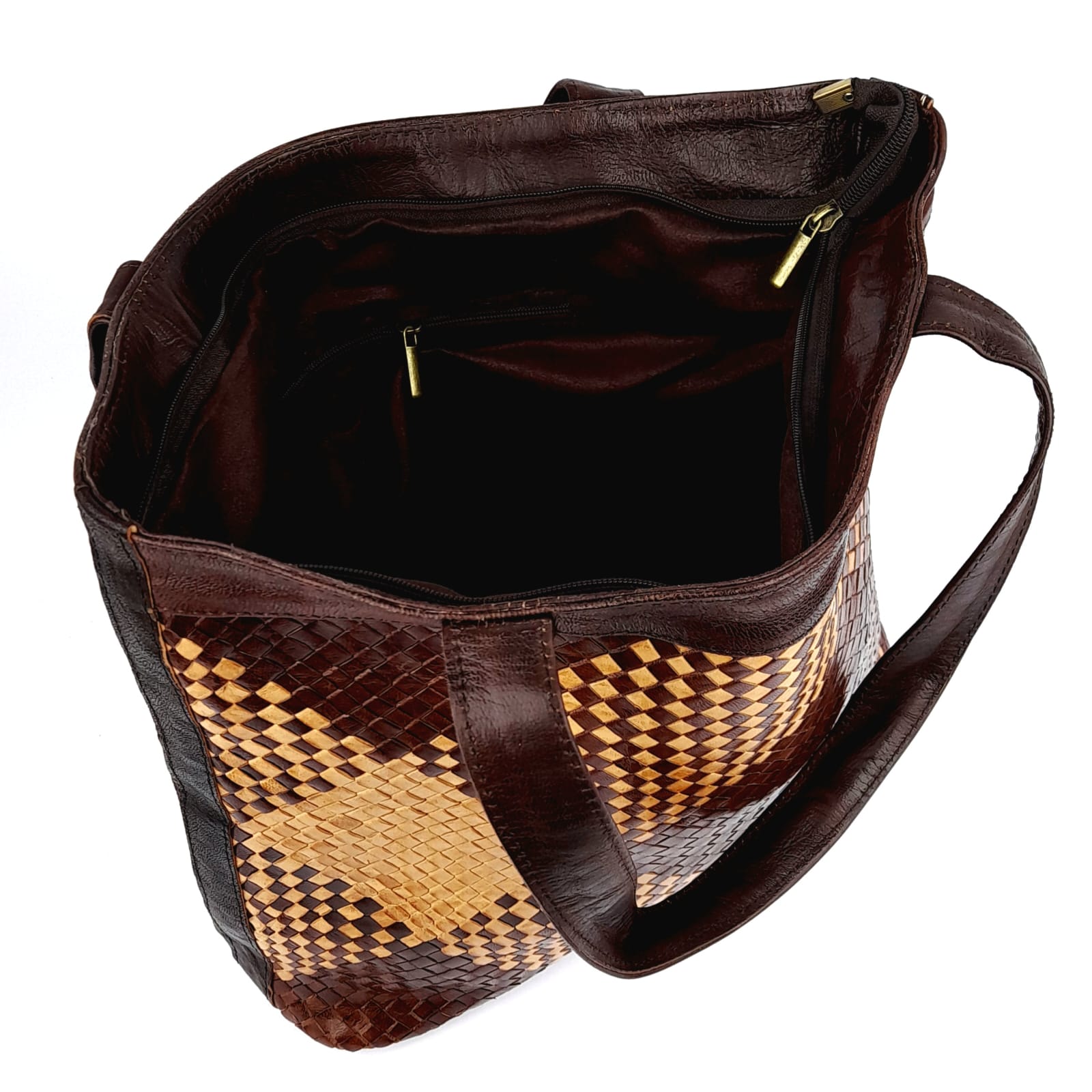 D34 Sac à Main En Cuir Marocain Marron