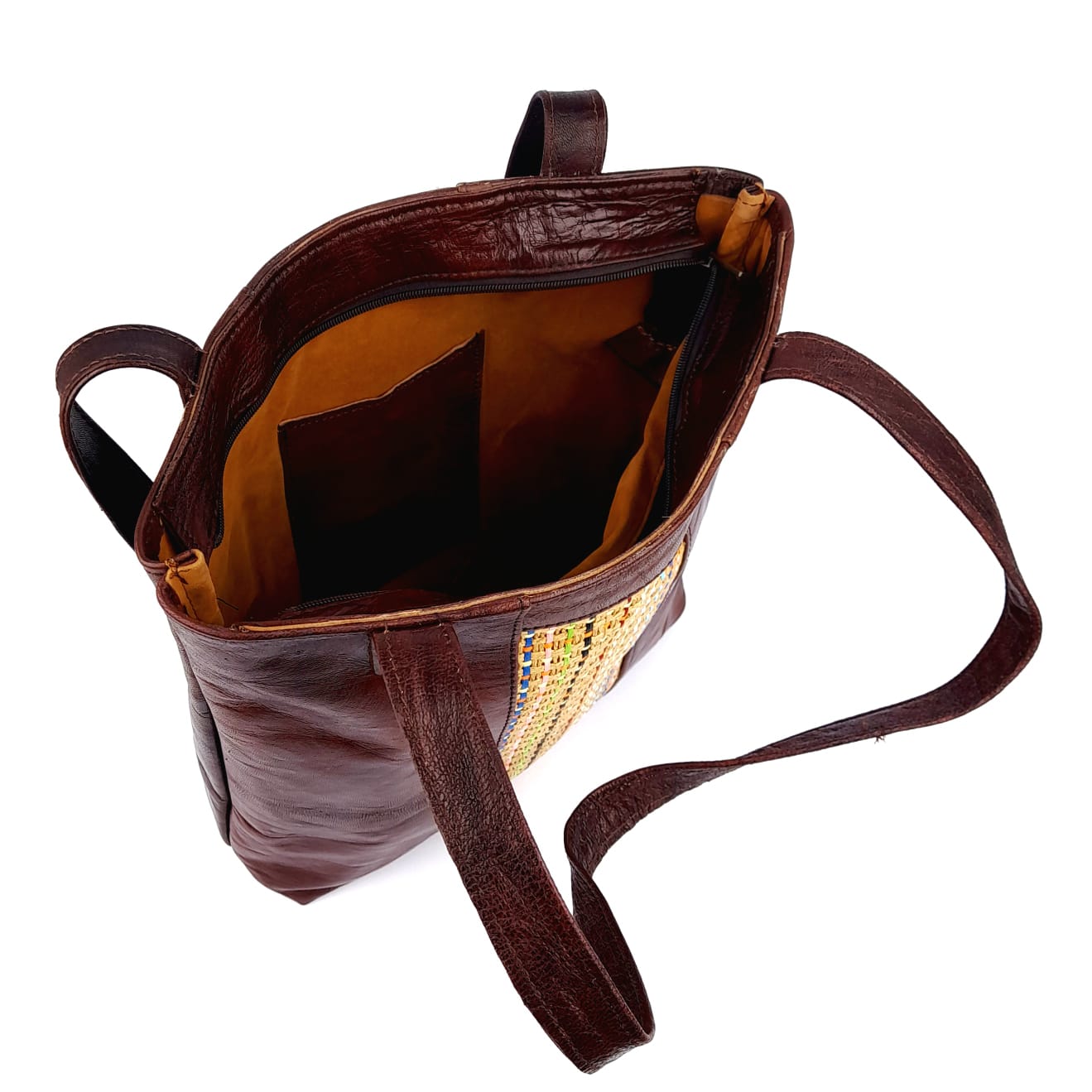 حقيبة يد AR68 من الجلد المغربي باللون البني