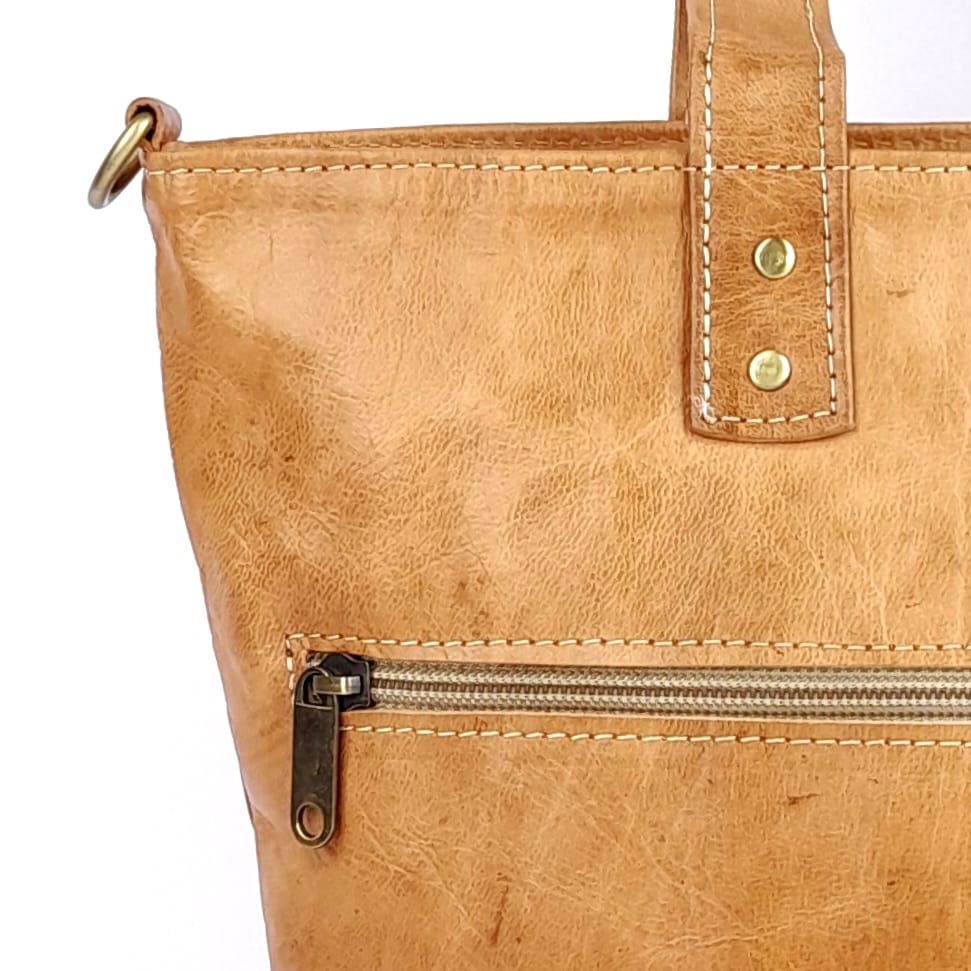 F78 Sac à Main En Cuir traditionnel Sable