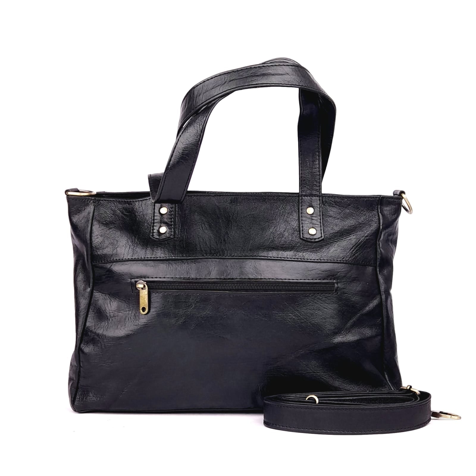 حقيبة A74 نسائية من الجلد المغربي الأسود