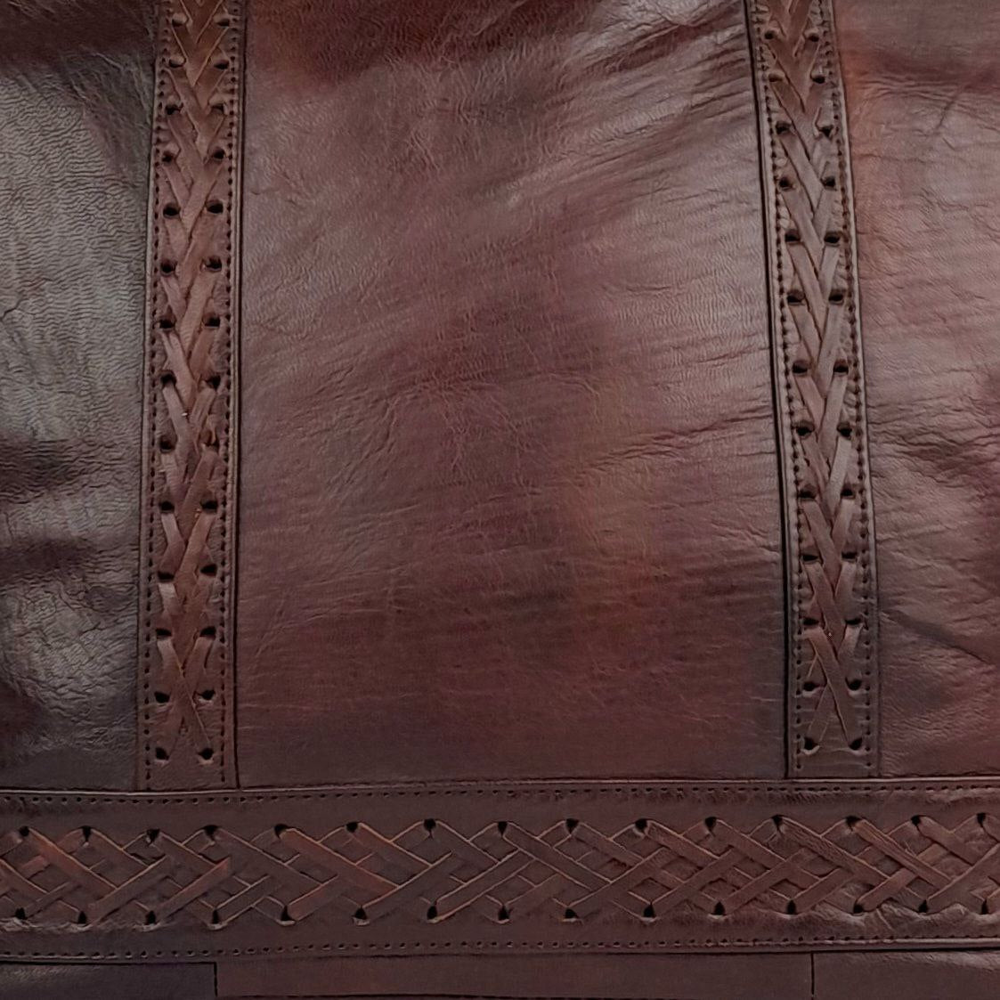 حقيبة A61 نسائية من الجلد المغربي باللون البني