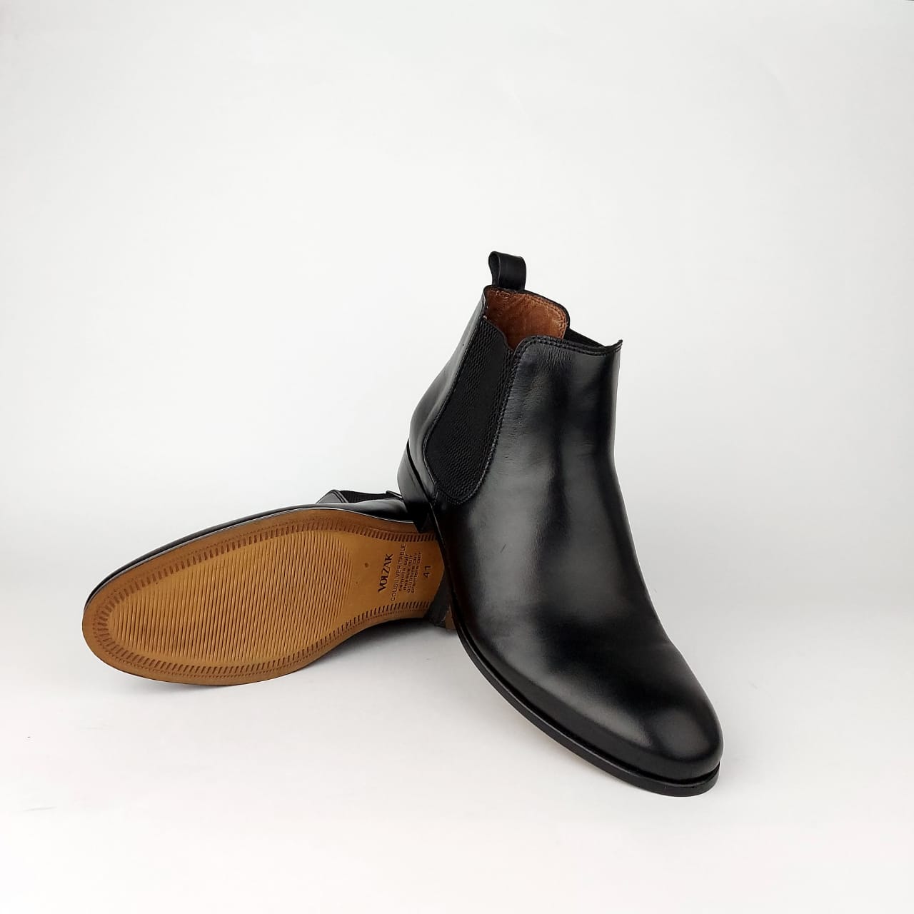 Volzak 1094 botte en cuir noir