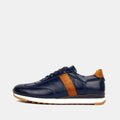 Volzak 6048 Basket en cuir Bleu Camel