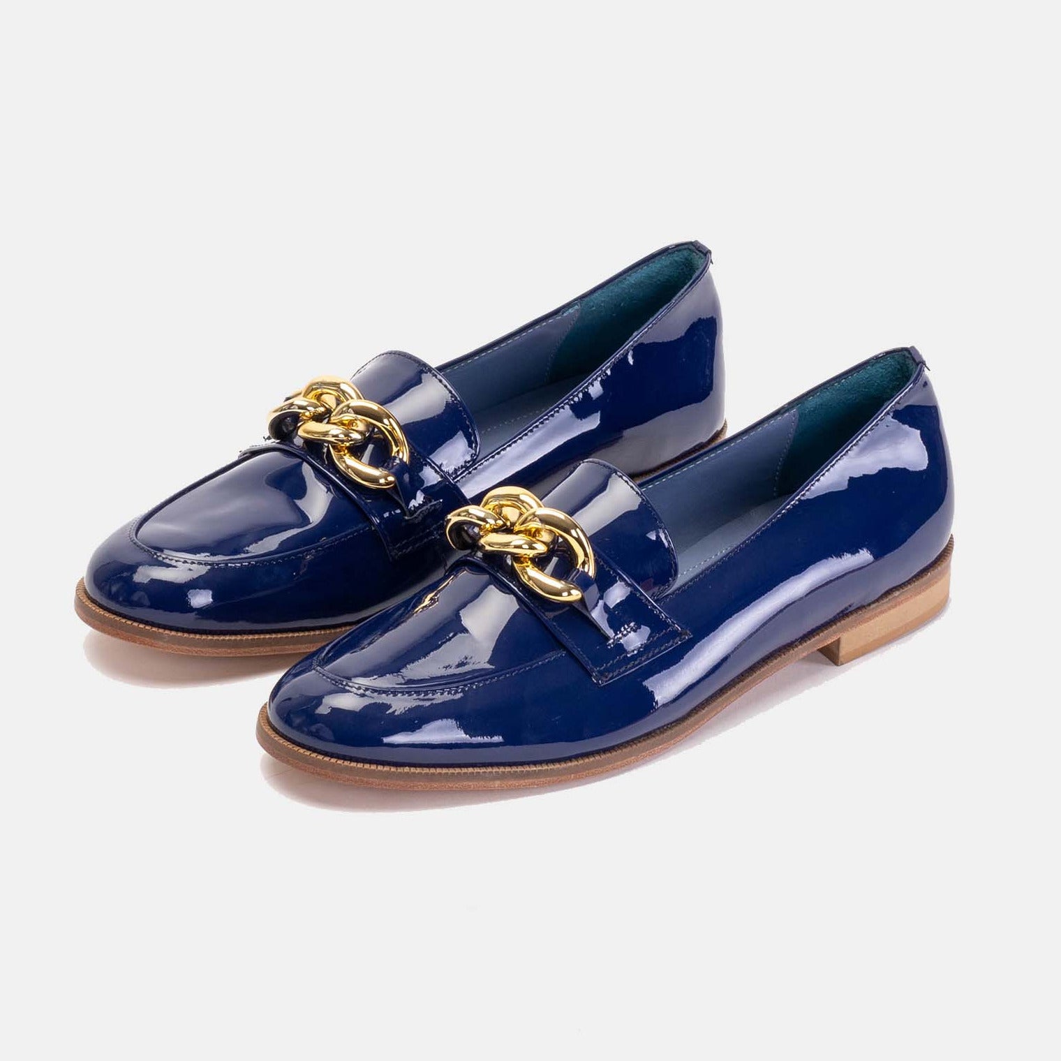 Volzak 1077 Chaussure en cuir vernis Bleu