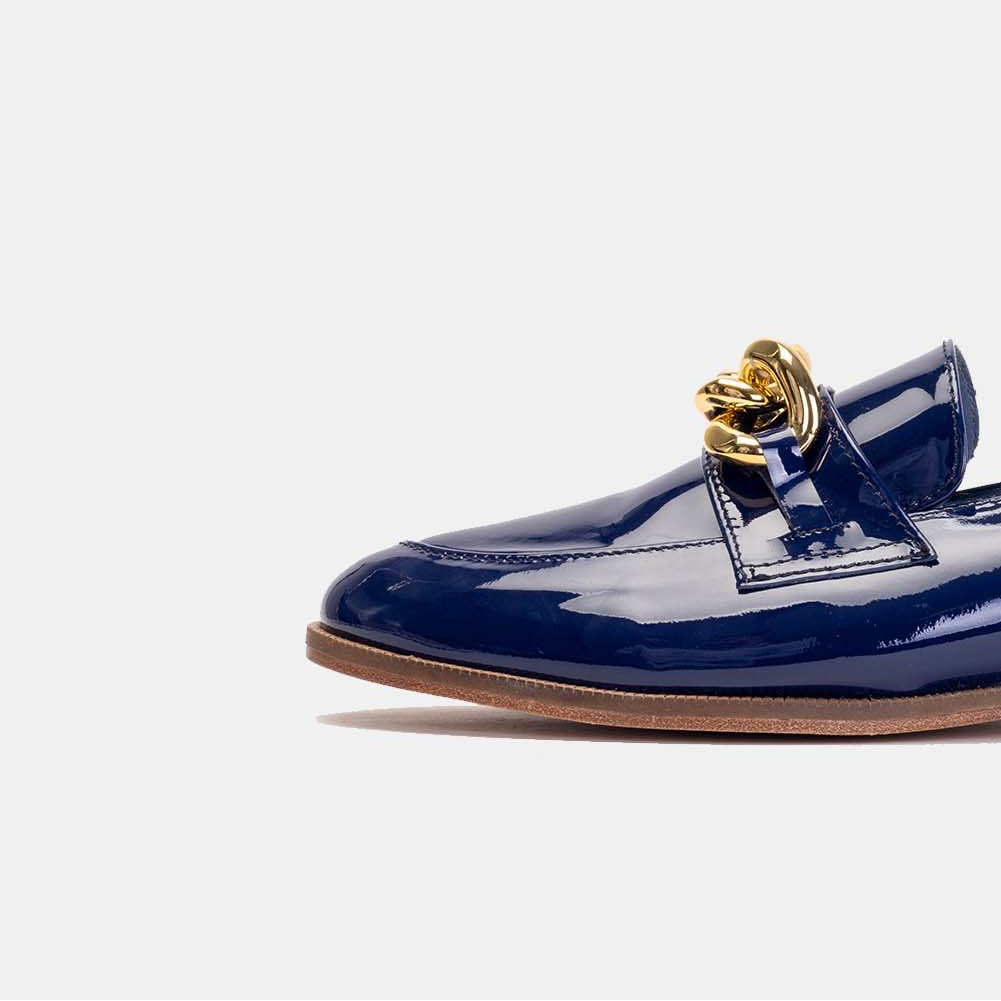 Volzak 1077 Chaussure en cuir vernis Bleu