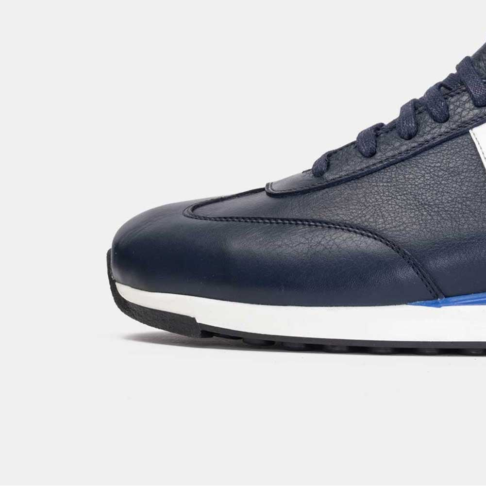 Volzak 6048 Basket en cuir Bleu blanc