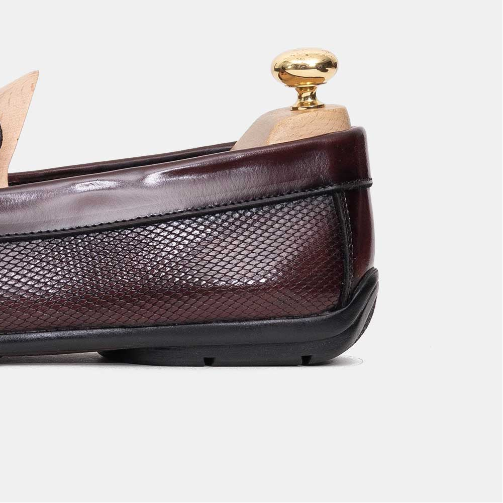 Volzak 5140 Mocassin en cuir Démasquable Bordeaux