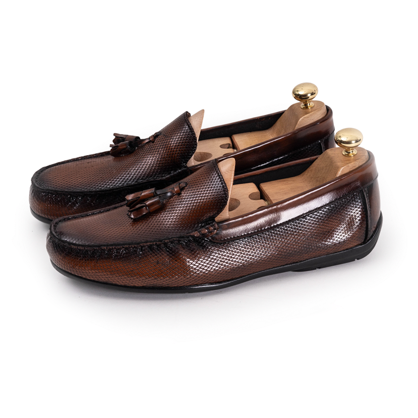 Volzak 5140 Mocassin en cuir Démasquable marron