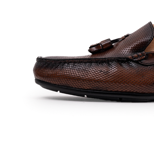 Volzak 5140 Mocassin en cuir Démasquable marron