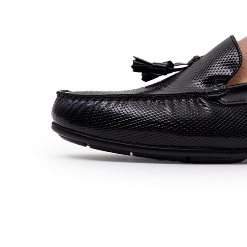 Volzak 5140 Mocassin en cuir Démasquable noir