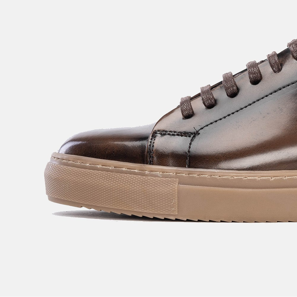 Volzak 5150 Basket en cuir Démasquable Marron Vintage
