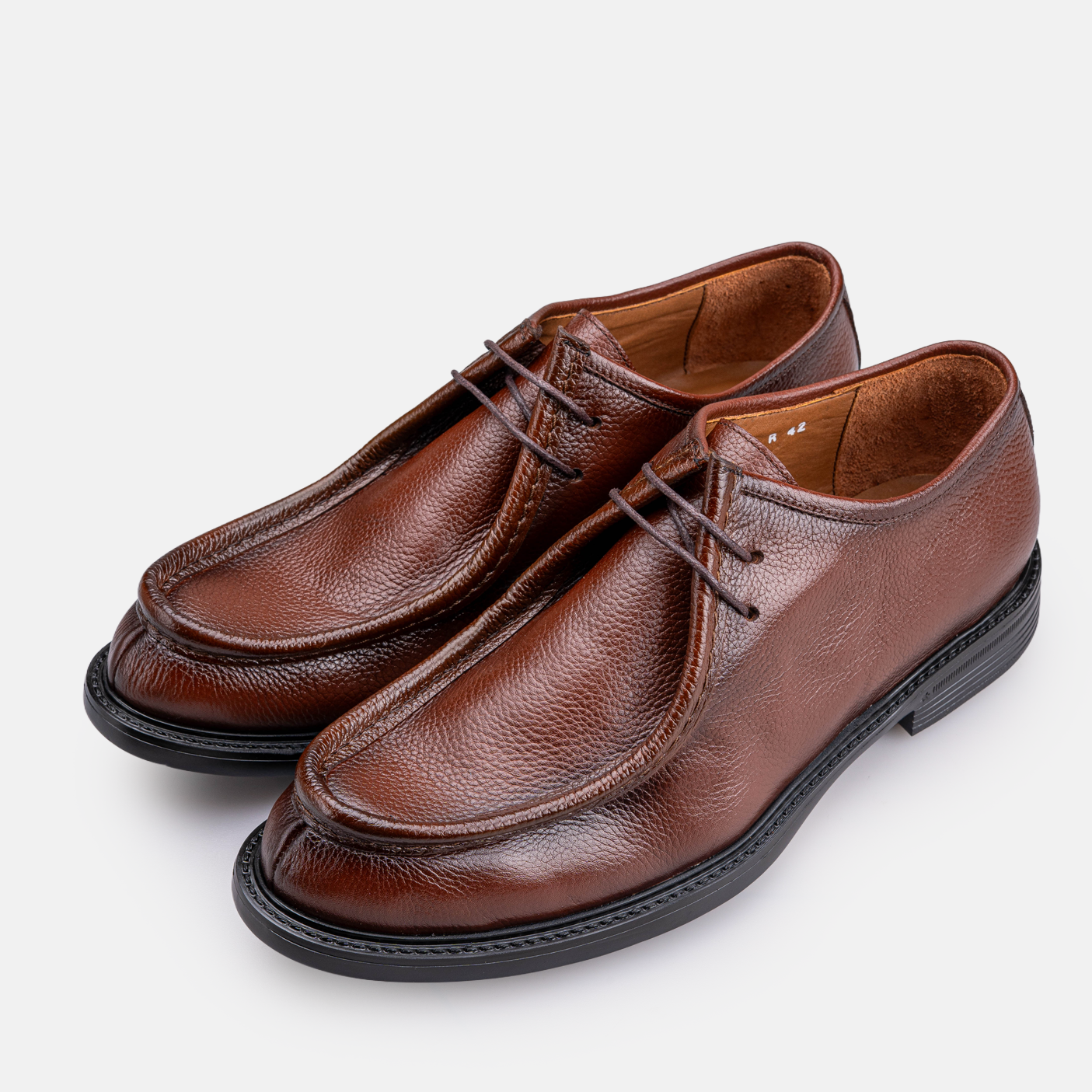 Volzak 5545 chaussure en cuir Marron Grainé
