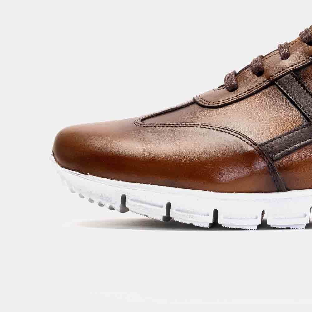 Volzak 6107 Basket en cuir Marron vintage