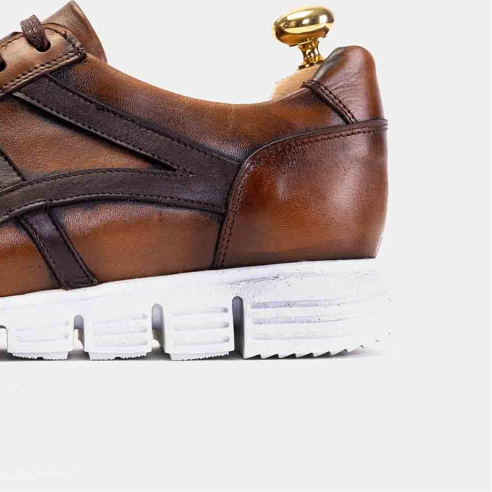 Volzak 6107 Basket en cuir Marron vintage