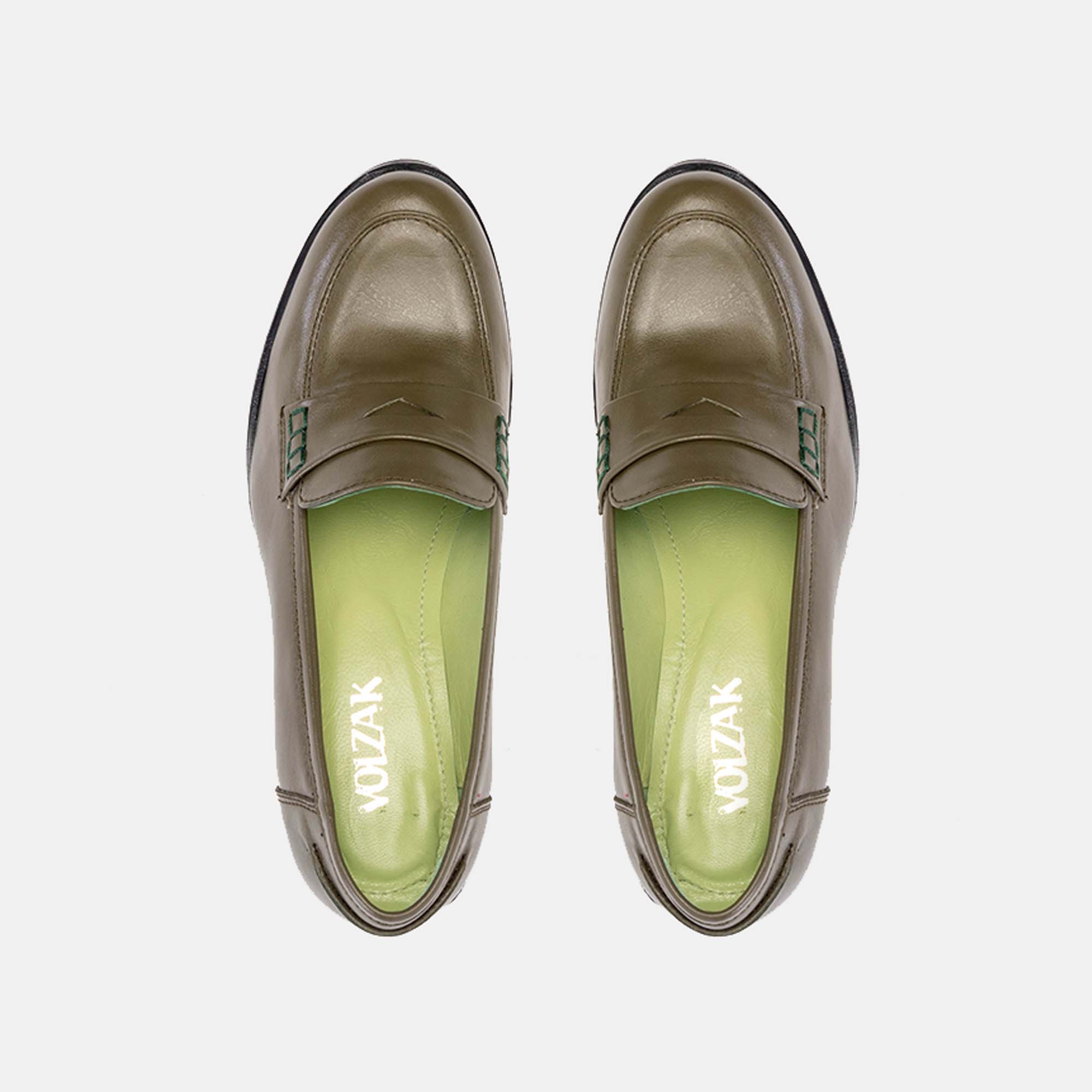 ''806 chaussure en cuir Vert