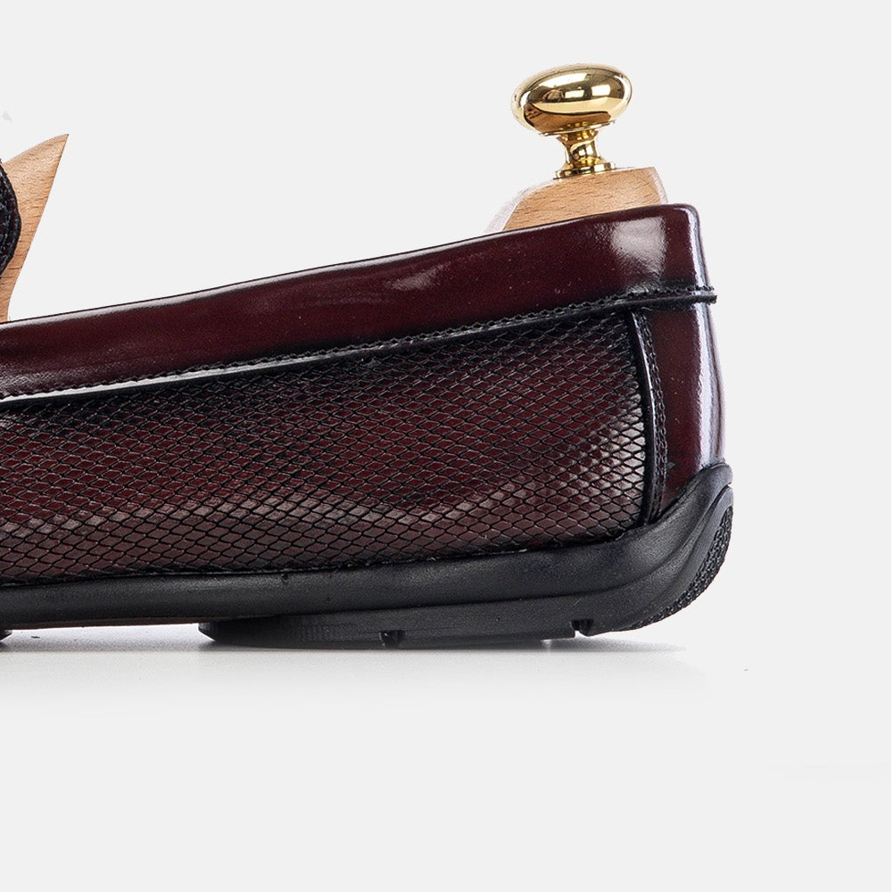 Volzak 5138 Mocassin en cuir Démasquable Bordeaux