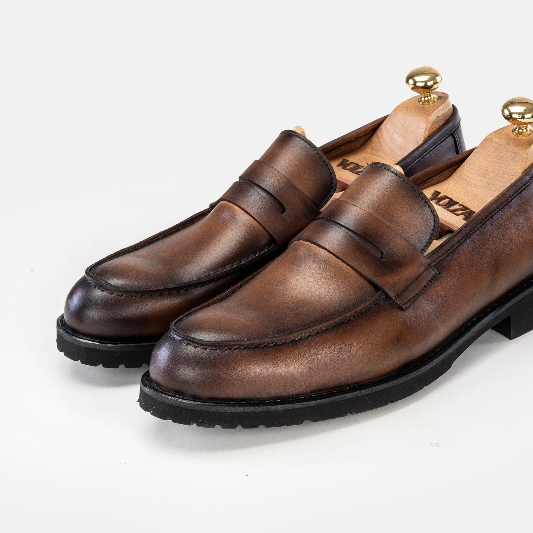 '''5164 chaussure en cuir marron vintage