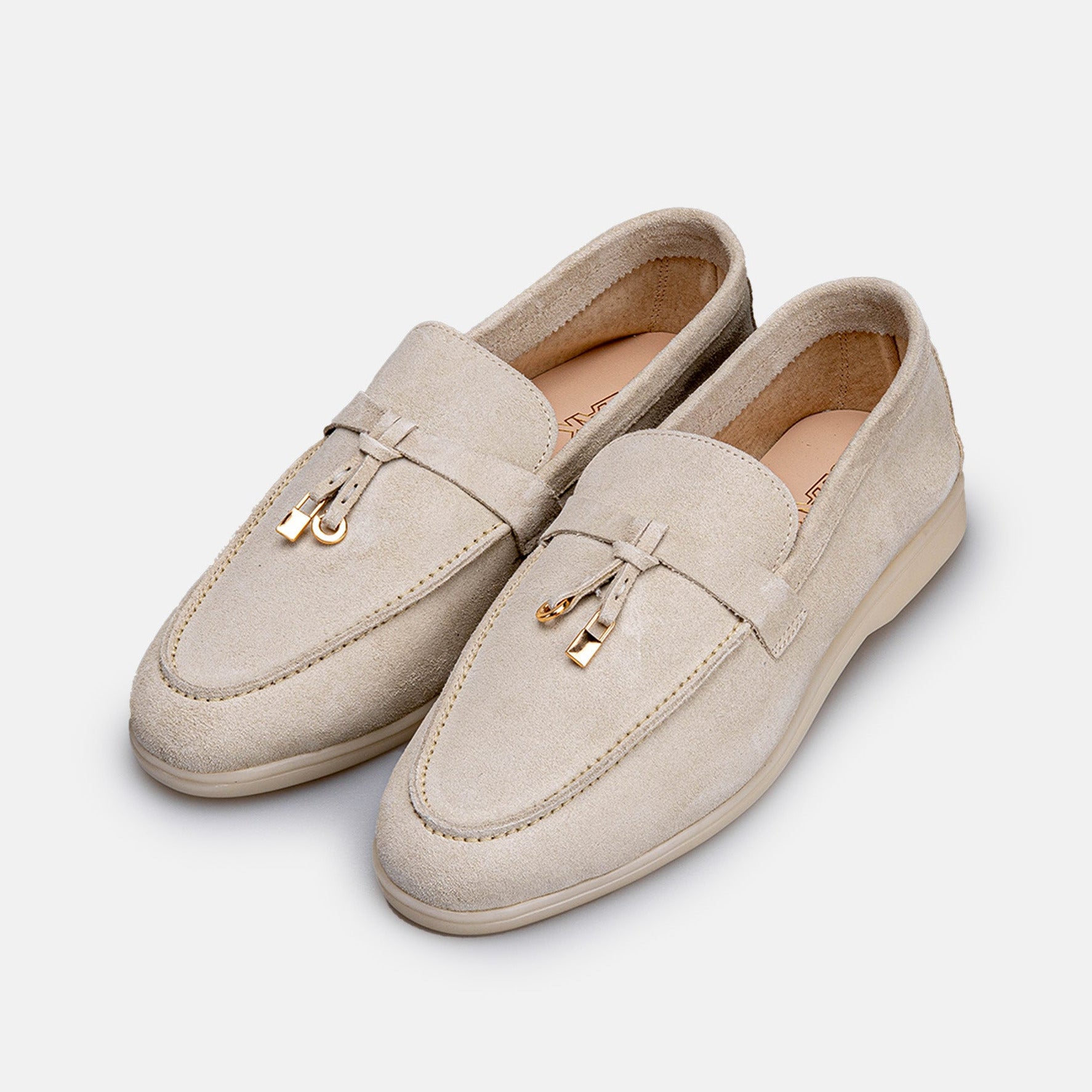 Volzak 32 mocassin en daim Blanc Cassé