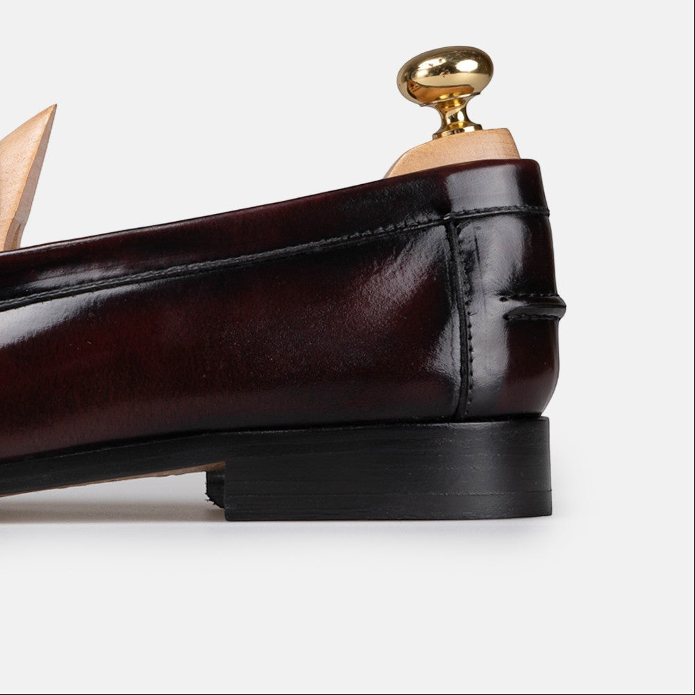 Volzak 315 Mocassin penny en cuir Démasquable Bordeaux