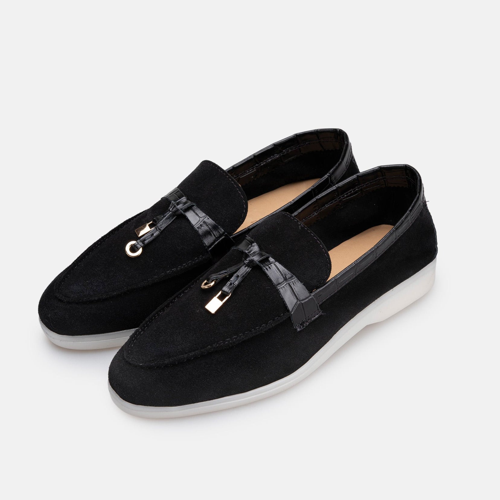 Volzak 32 s mocassin en daim Noir