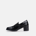 Volzak 535 chaussure en cuir Noir Serpent Vernis