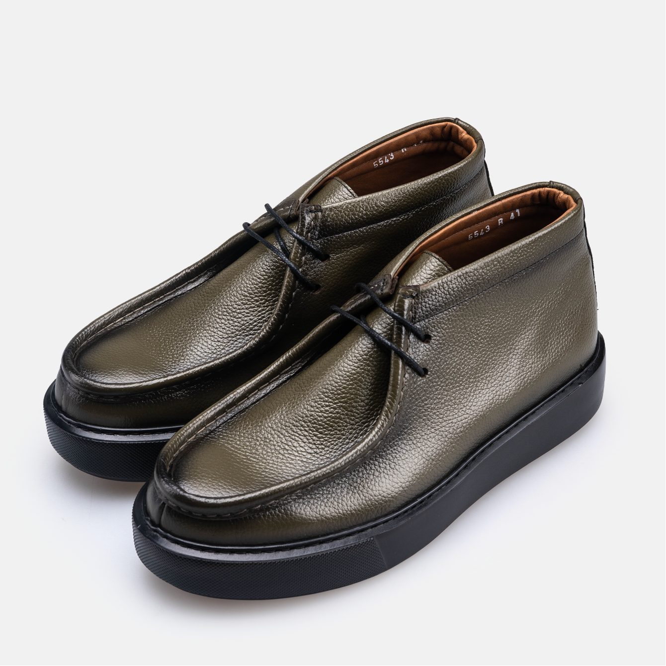 Volzak 5543 Bottine en cuir Vert Grainé