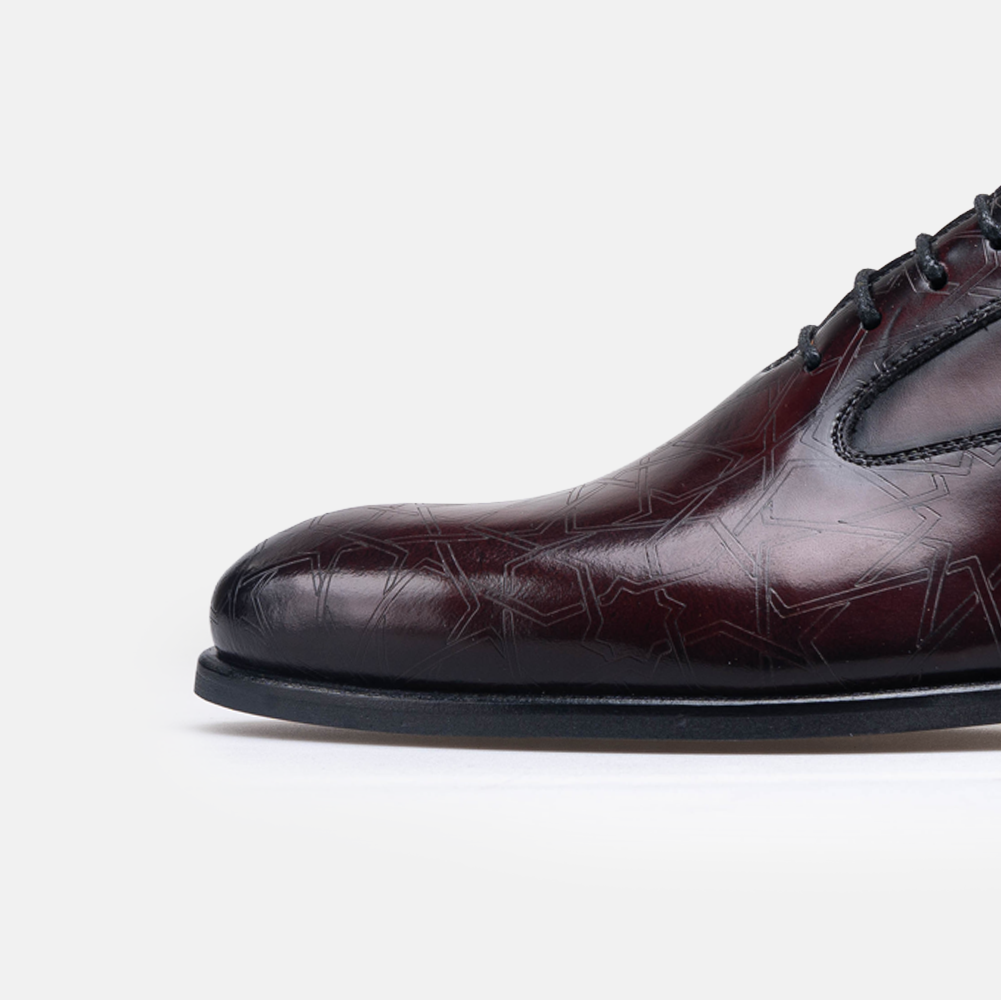 Volzak Zellige chaussure en cuir Bordeaux Démasquable
