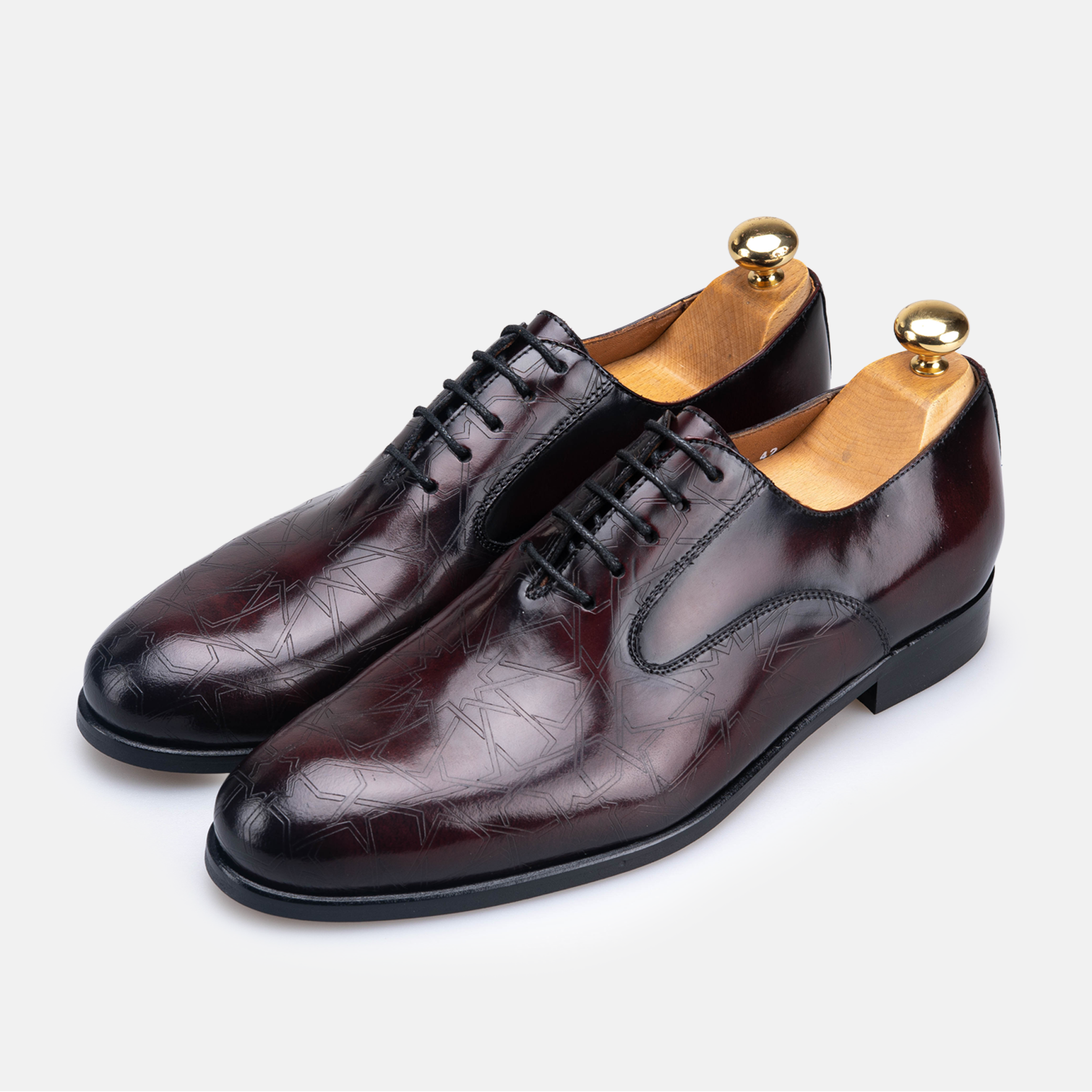 Volzak Zellige chaussure en cuir Bordeaux Démasquable