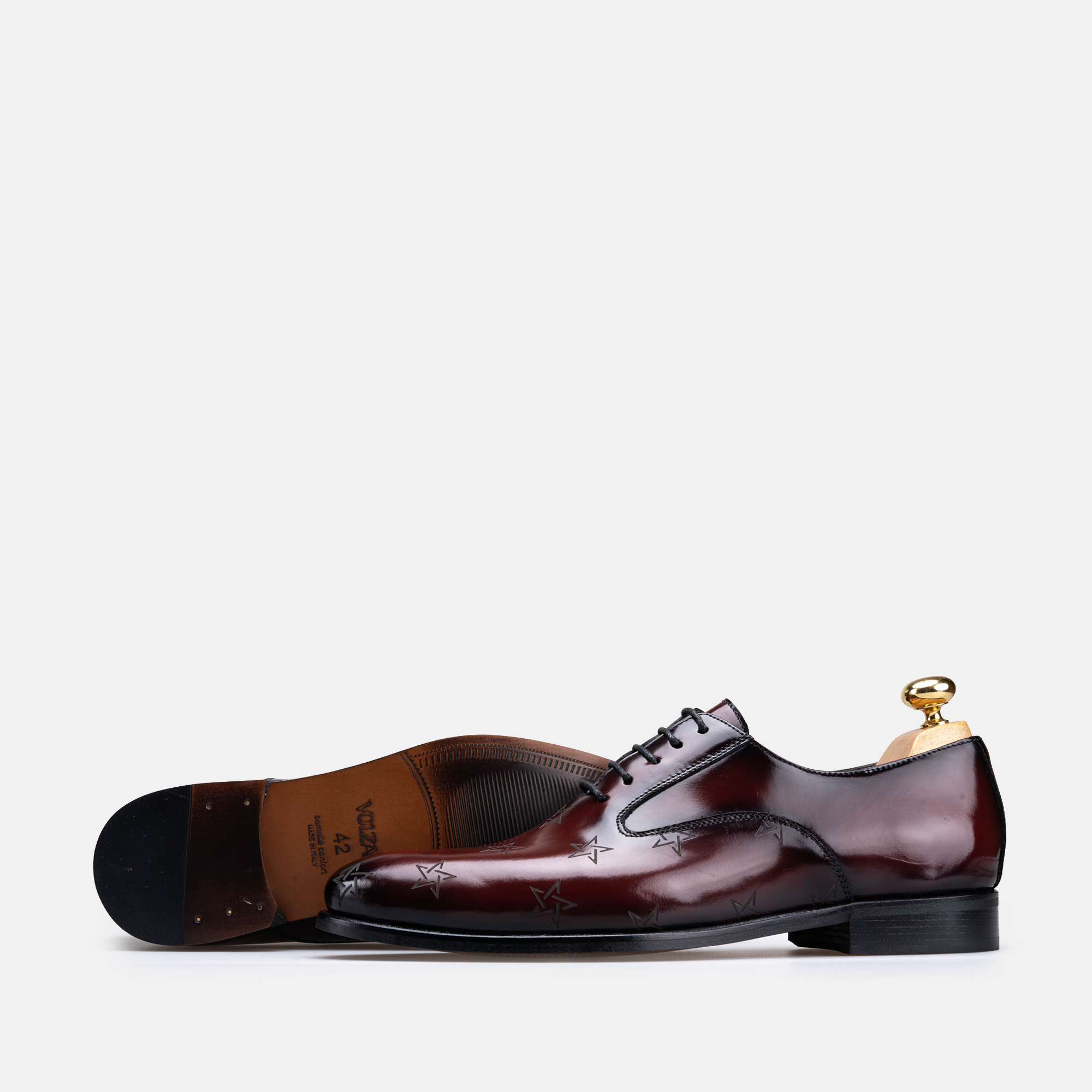 Volzak Morocco chaussure en cuir Bordeaux Démasquable