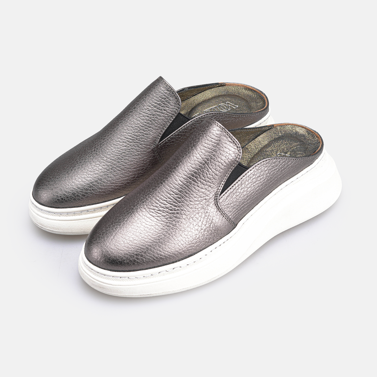 Volzak 02 Mule en cuir Nickel