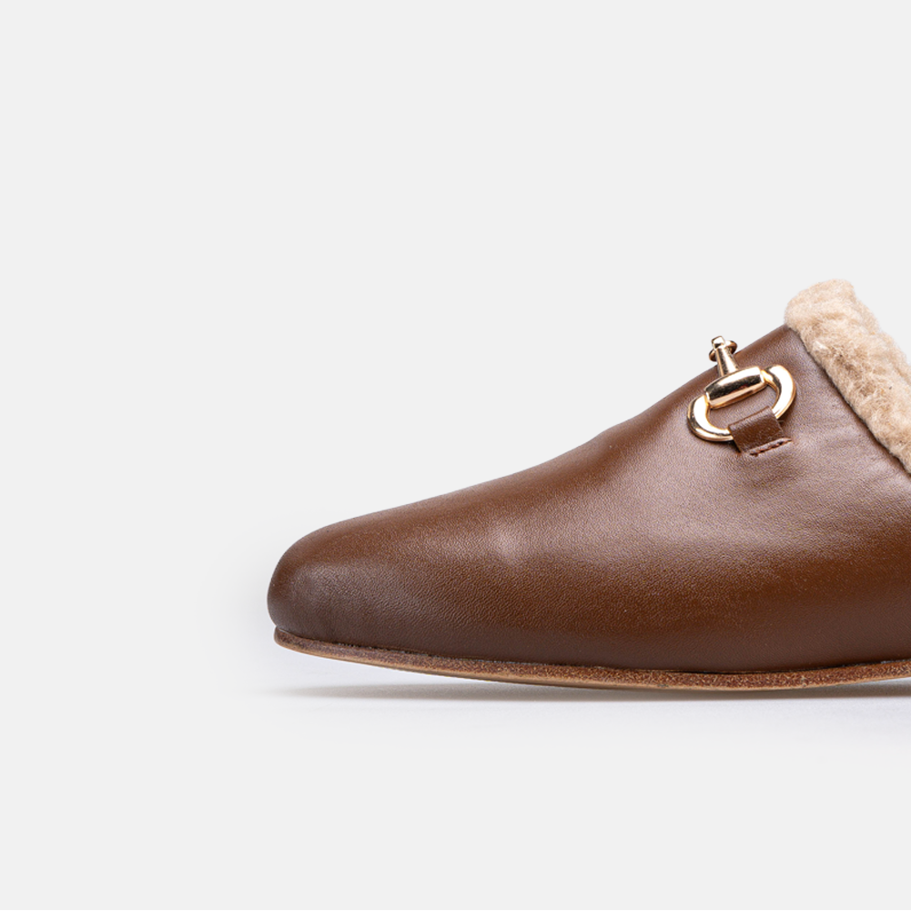 Volzak 4053 Mule en cuir Camel