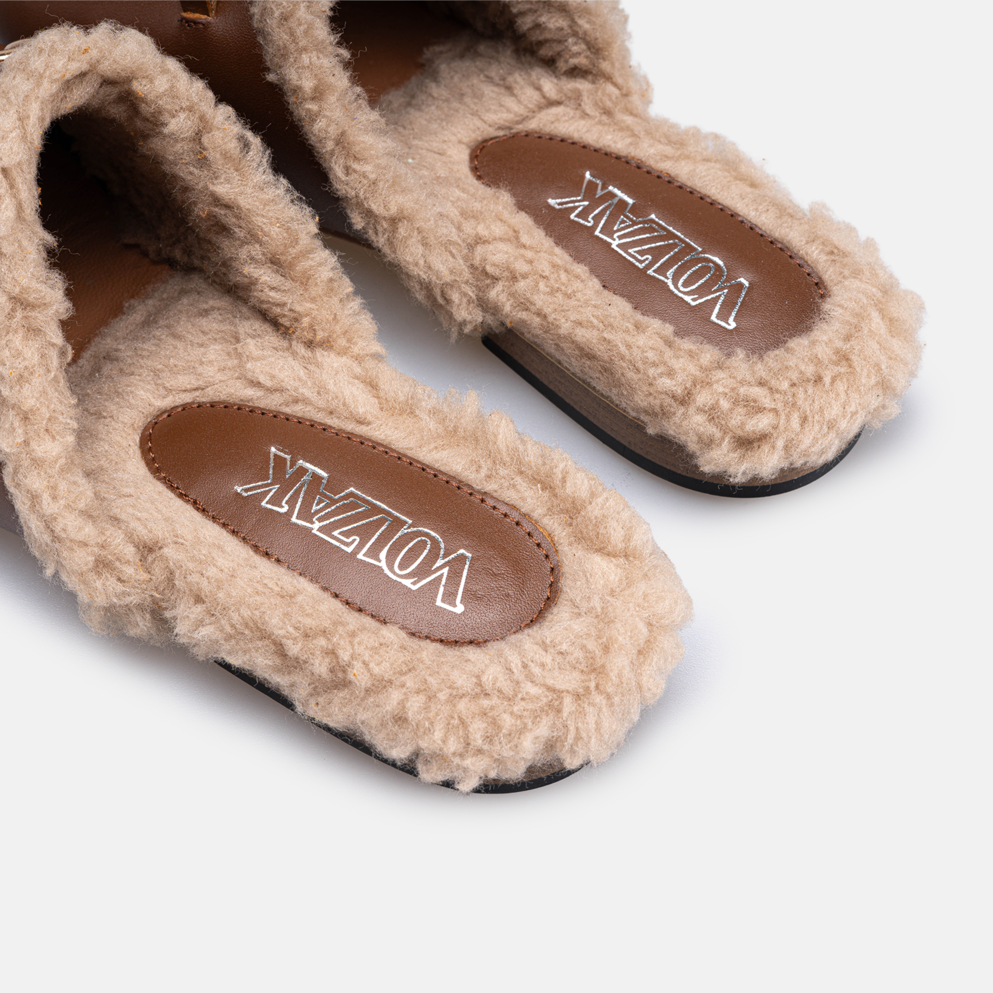 Volzak 4053 Mule en cuir Camel